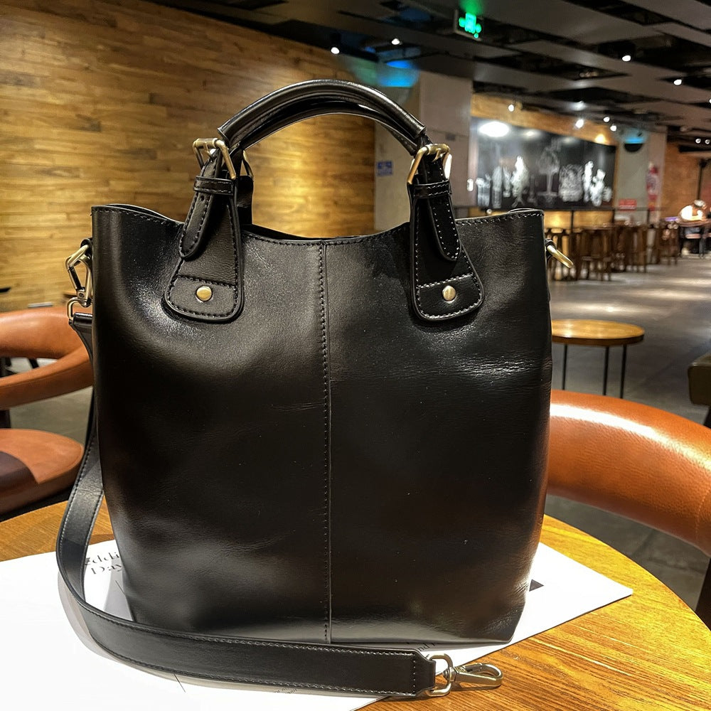 Women's First Layer Cowhide Large Capacity Totes Crossbody Bags