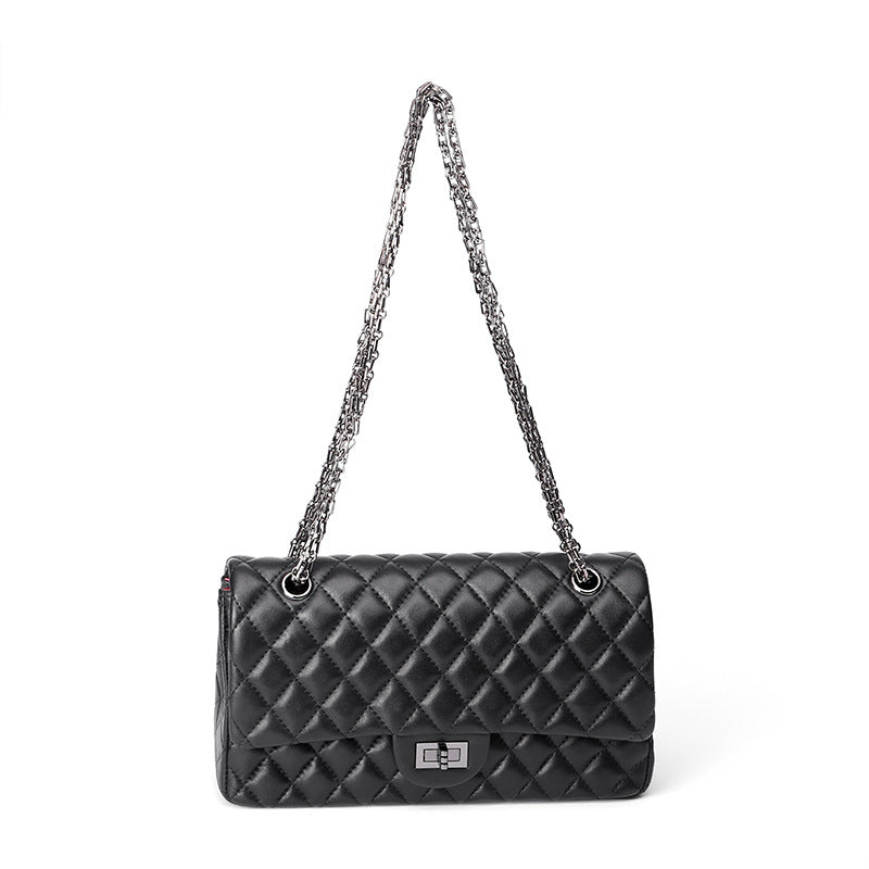 Classic Fashion Sheepskin Rhombus Chain Genuine Crossbody Bags