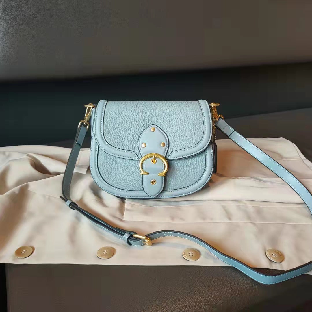 Women's Saddle Korean Color Contrast Patchwork Personality Crossbody Bags