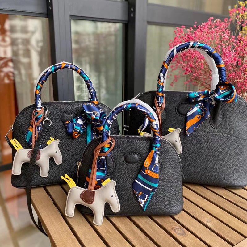 Classic Genuine Leather Bowling Fashion Shell Bags