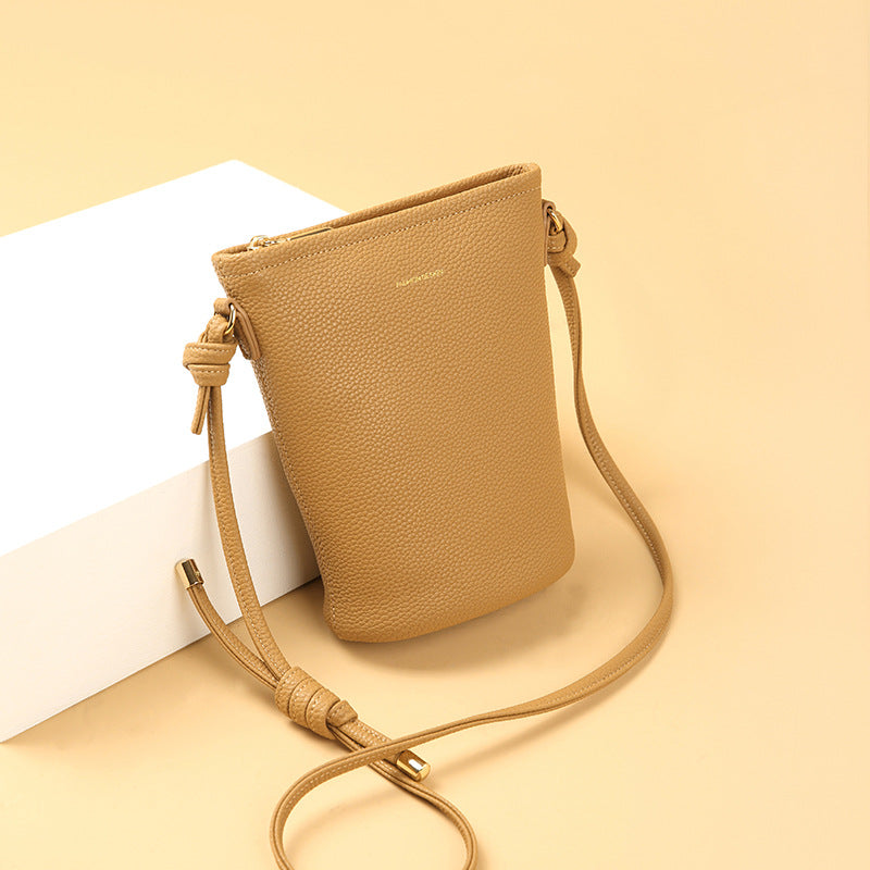 Women's Genuine Leather Fashion Mobile Zipper Simple Phone Bags