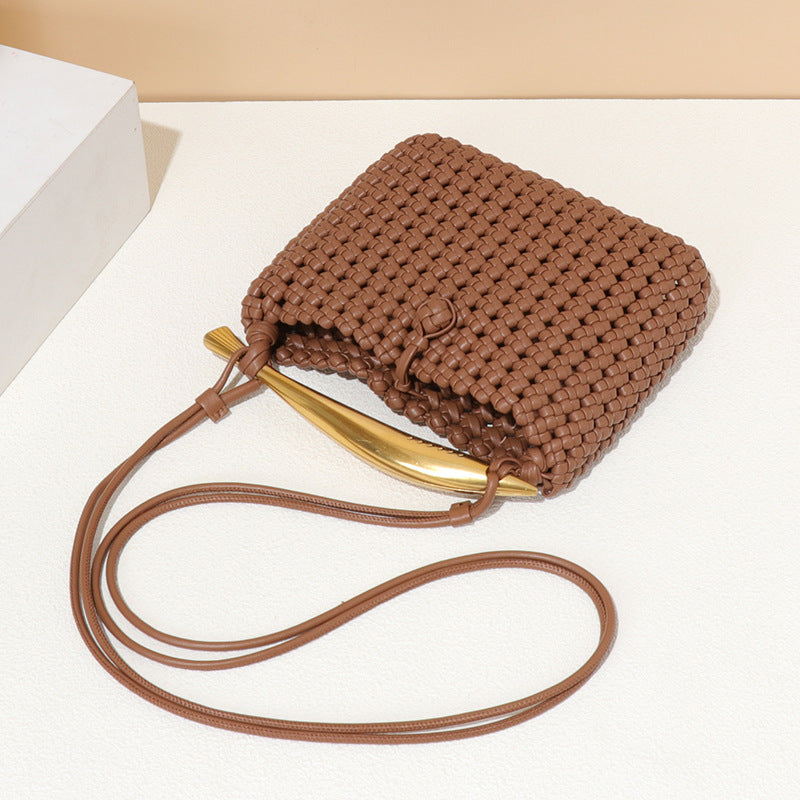Women's Sardine Weaving Hollow Hand Carrying Woven Small Square Bags