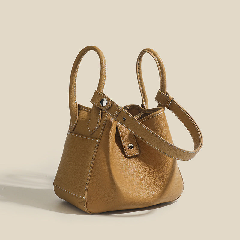 Women's Leather Personalized Design Vegetable Basket Solid Color Crossbody Bags