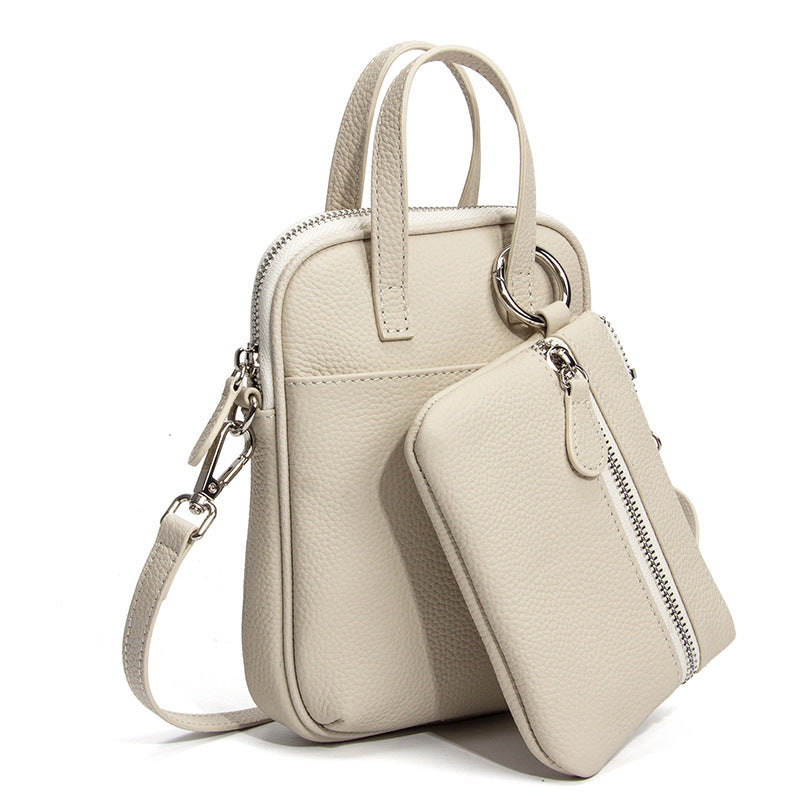 Women's Large Capacity Vertical Genuine Leather Niche Phone Bags