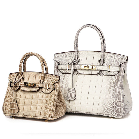 Women's Classic Fashion Genuine Leather Platinum Handbags