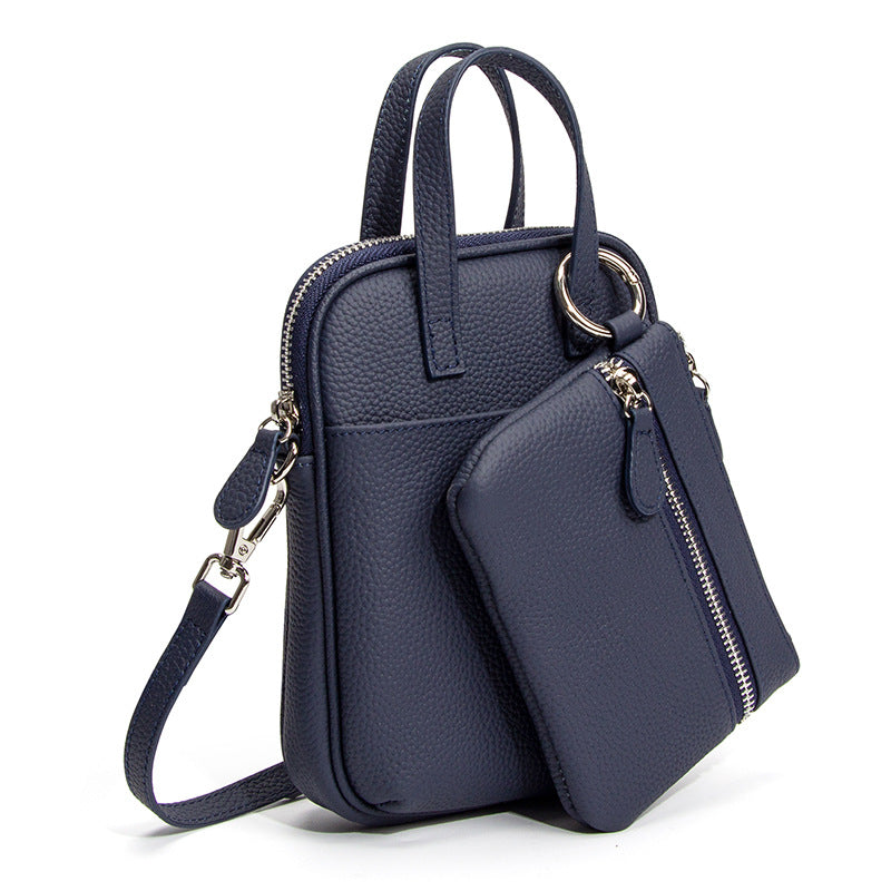 Women's Large Capacity Vertical Genuine Leather Niche Phone Bags