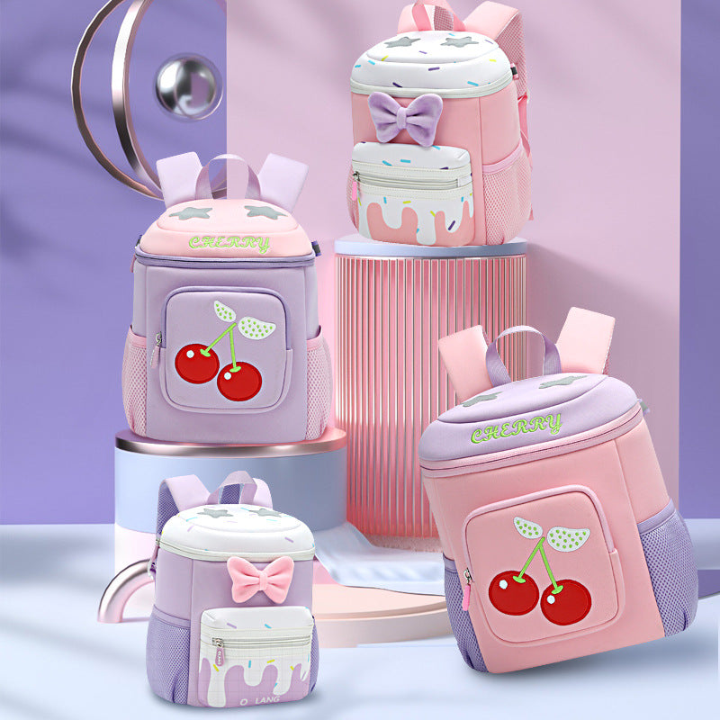 Children's Primary Bow Spine Protection Breathable Comfortable Elementary School Students' Schoolbags