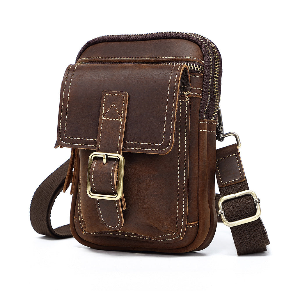 Men's First Layer Cowhide Mobile Genuine Leather Men's Messenger Bags
