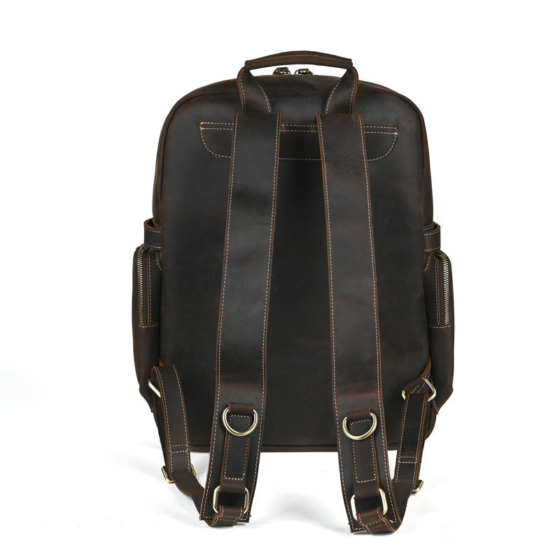 Men's Crazy Horse Leather Large Capacity Retro Backpacks