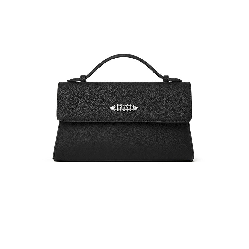 Women's Litchi Pattern First Layer Cowhide Commuter Handbags