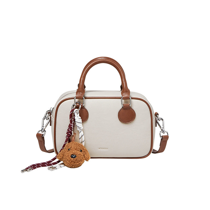 Women's Summer Bowling Niche Vegetable Tanning Leather Handbags