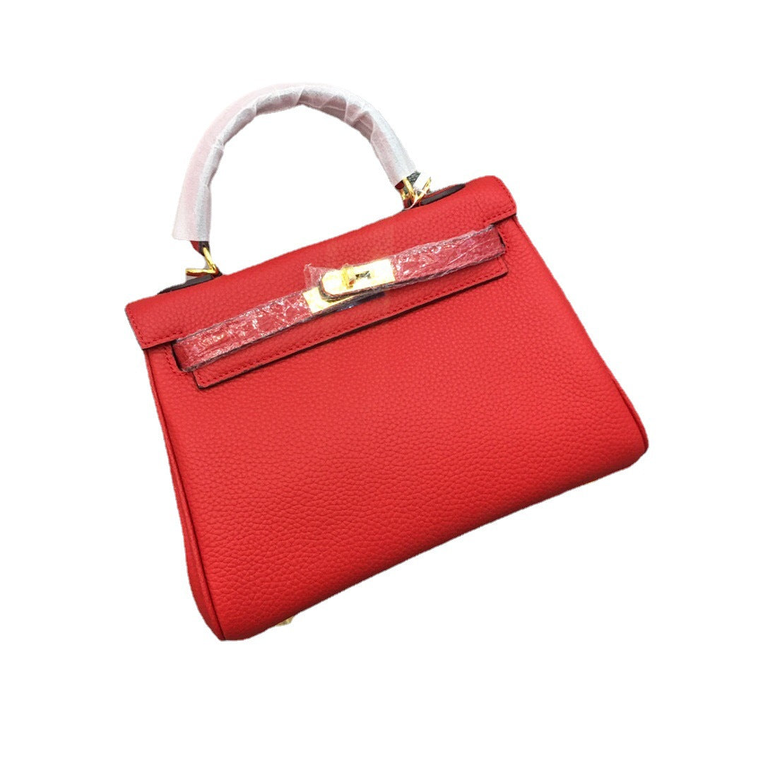 Women's Genuine Leather Kelly Soft Large Fashion Litchi Handbags