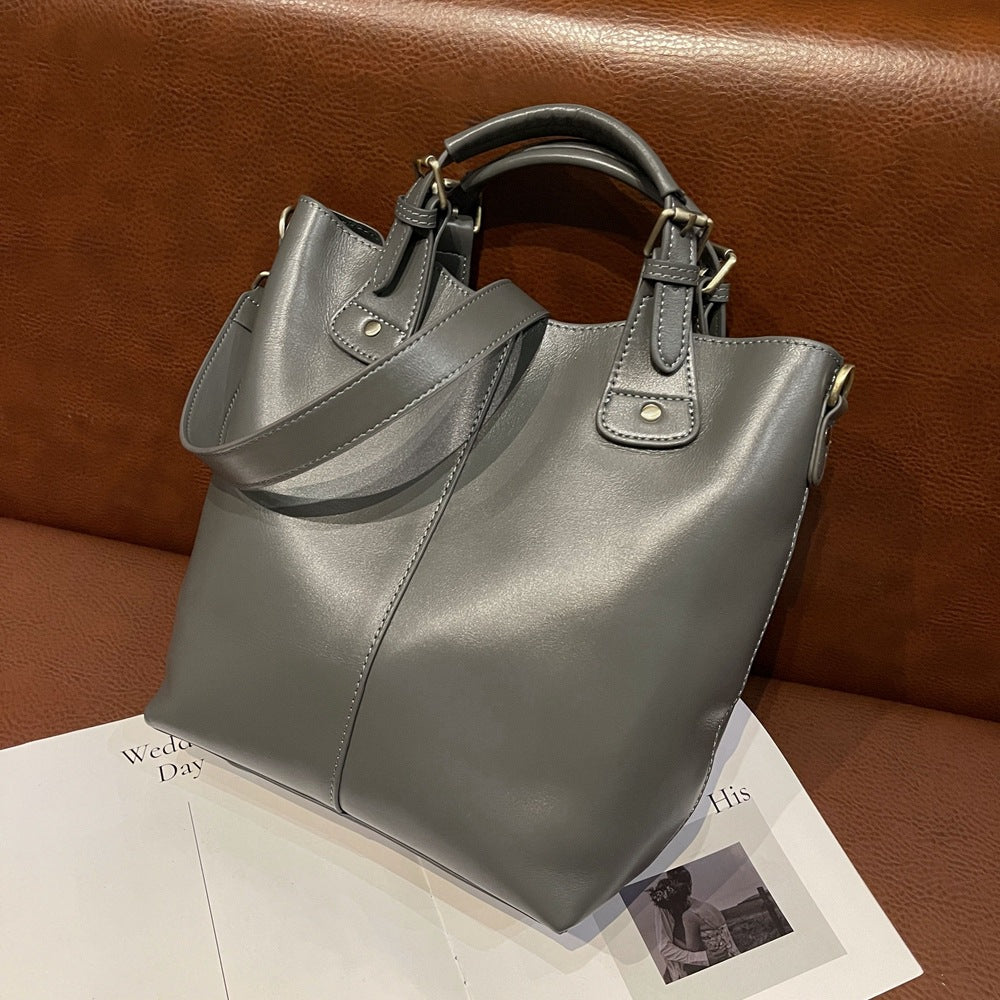 Women's First Layer Cowhide Large Capacity Totes Crossbody Bags