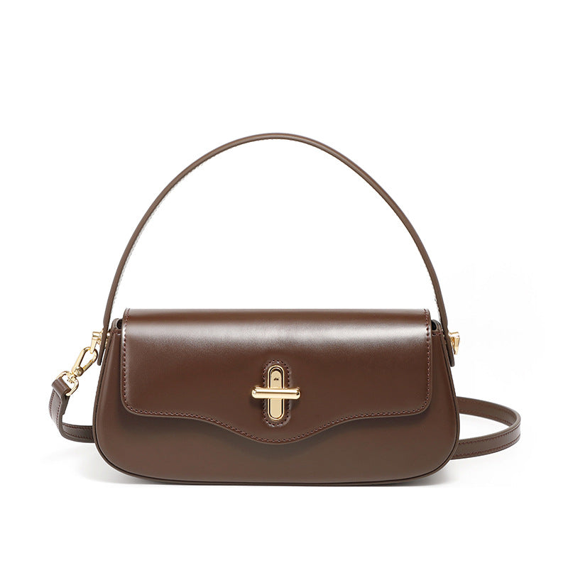 Women's Monthly Baguette Genuine Leather High-grade Underarm Bags