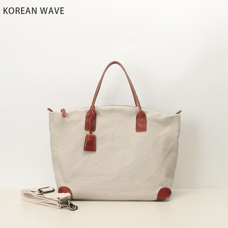 Women's With First Layer Cowhide Simple Large Shoulder Bags