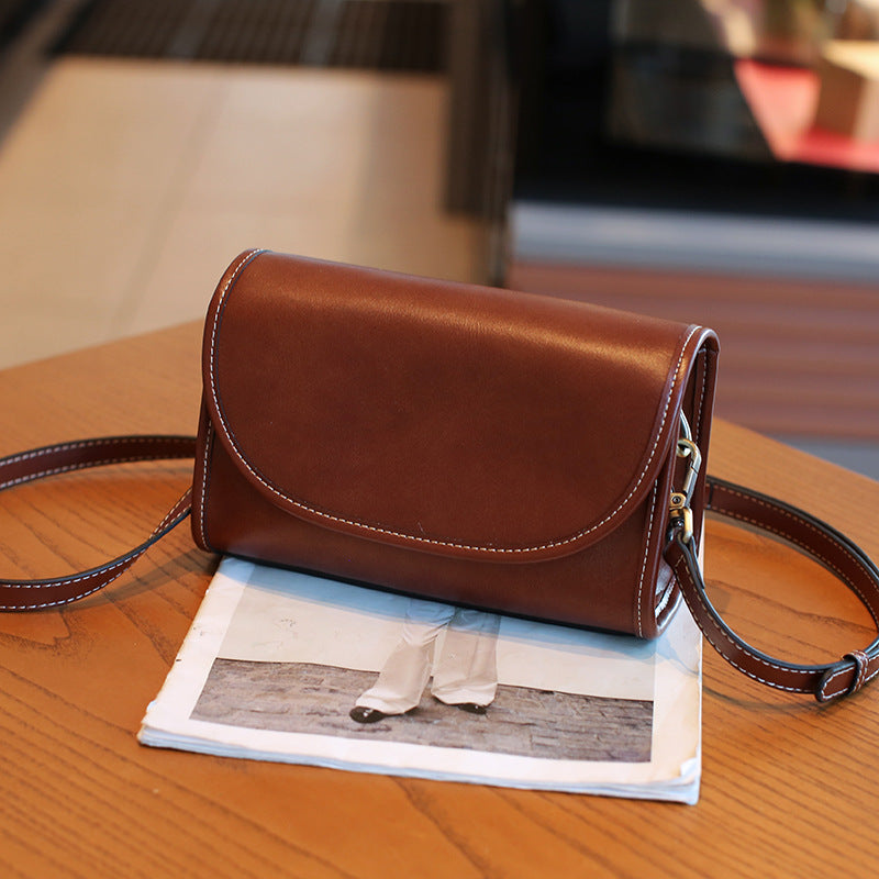 Women's Vintage Leather Top Layer Vegetable Tanning Shoulder Bags