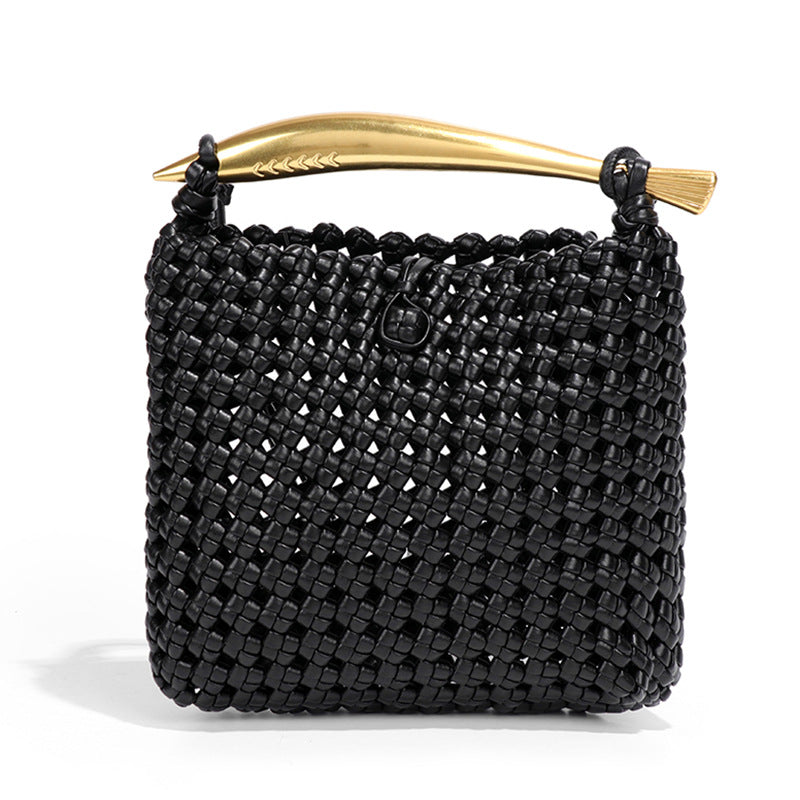 Women's Sardine Weaving Hollow Hand Carrying Woven Small Square Bags