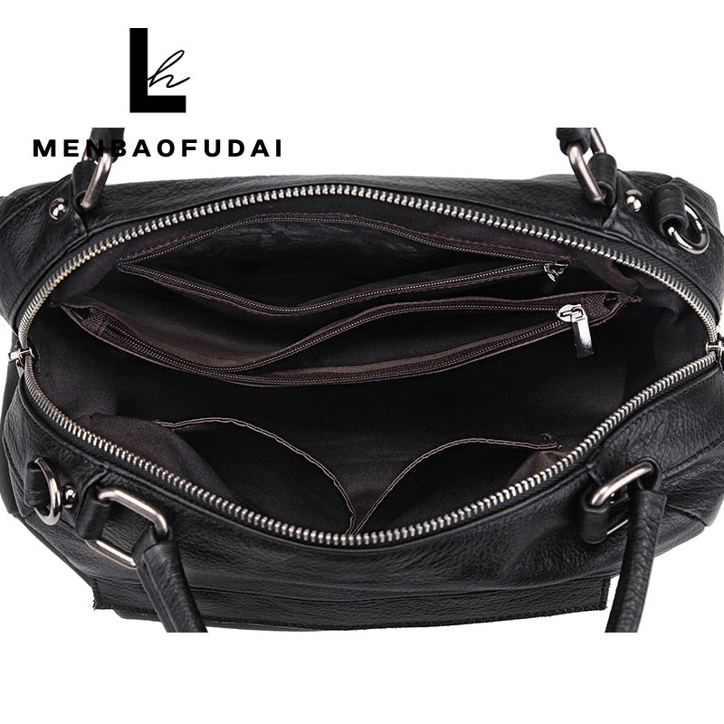 Women's First Layer Soft Cowhide Fashion Genuine Handbags