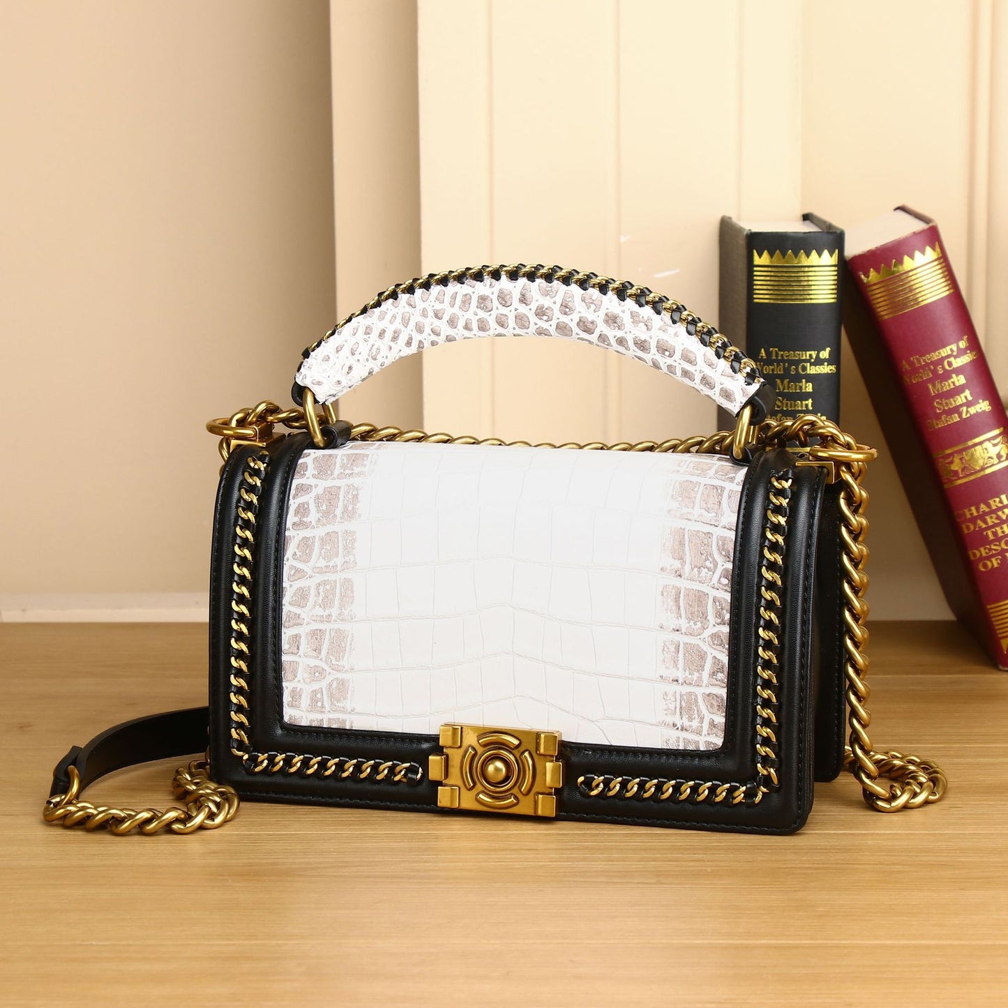 Women's Belly Pattern Hot Mom Trendy Genuine Shoulder Bags