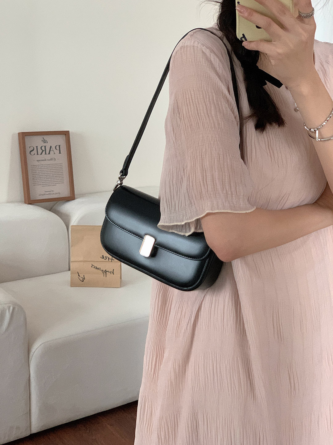 Women's Leather Minority Simple French Stick Underarm Armpit Bags