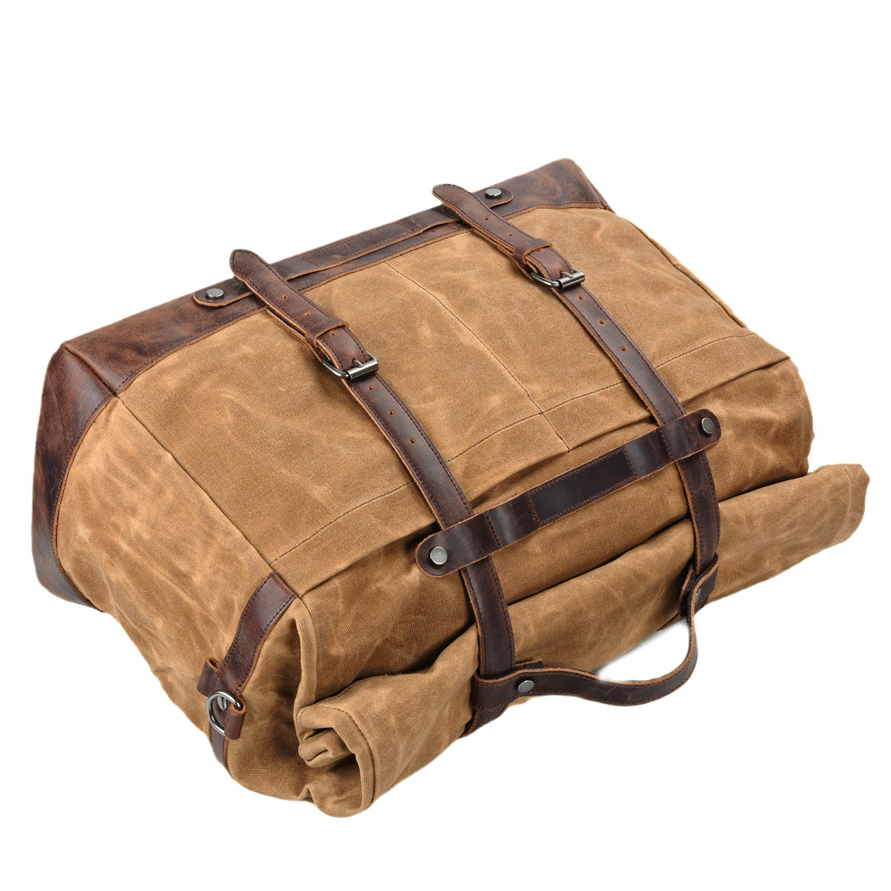 Men's Large Capacity Portable Vintage Waterproof Waxed Canvas With Men's Bags