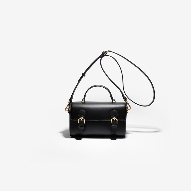 Genuine Leather Design College Style Postman Small Square Bags