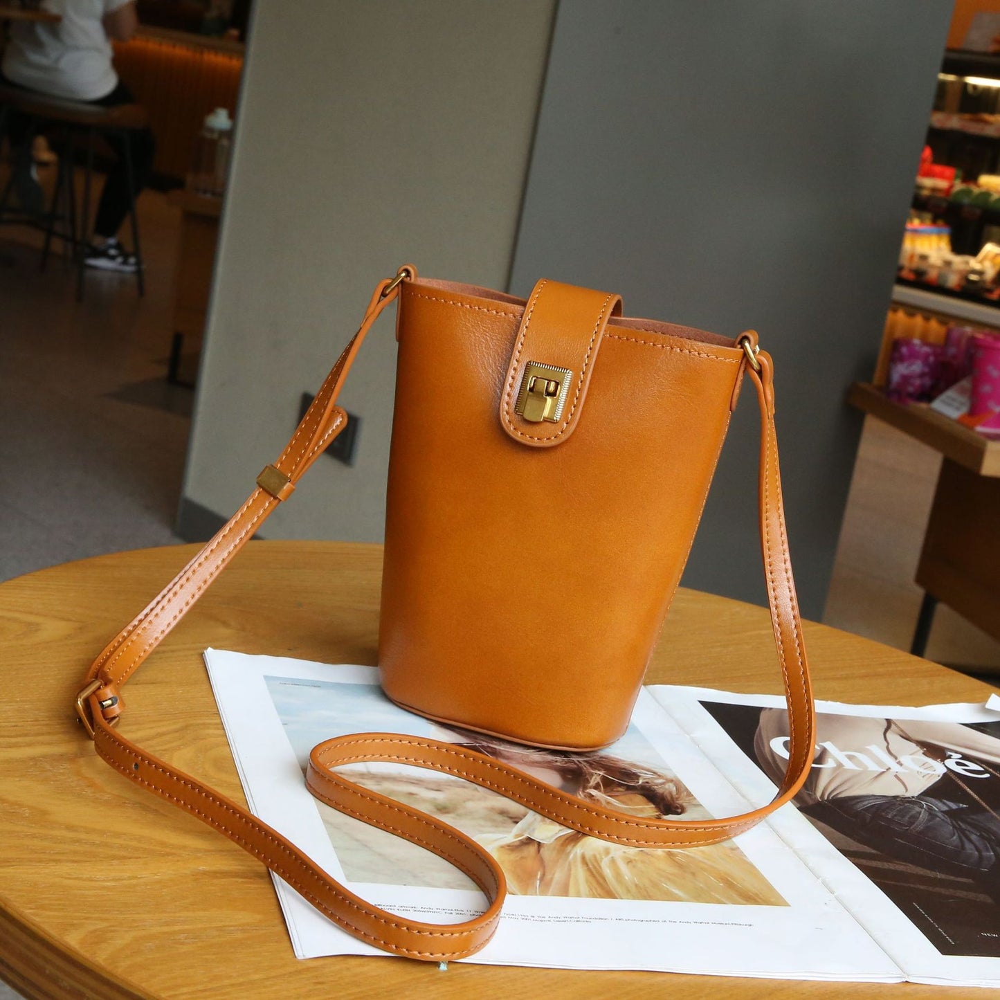 Women's Vegetable Tanned Leather Cowhide Special Interest Purses