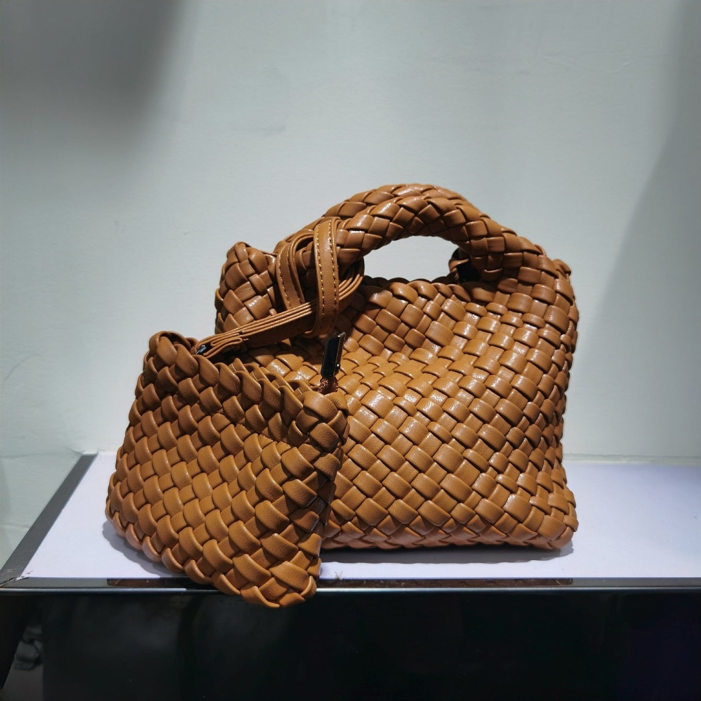 Woven Summer Soft Leather Underarm High-grade Small Square Bags