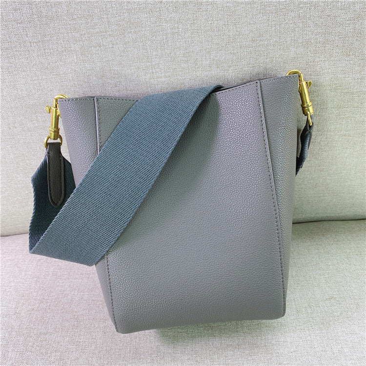 Women's Wide Strap Single Leather Simple Son Bags