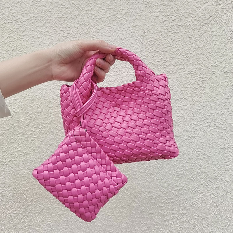 Woven Summer Soft Leather Underarm High-grade Small Square Bags