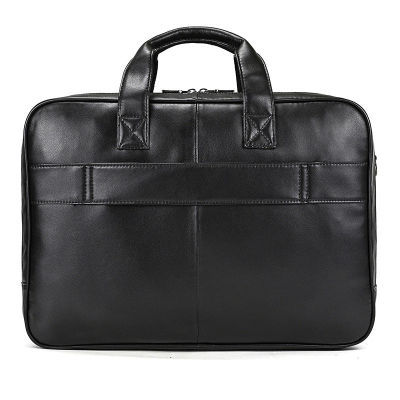 Men's Leather Large Capacity Business Cowhide Black Men's Briefcases