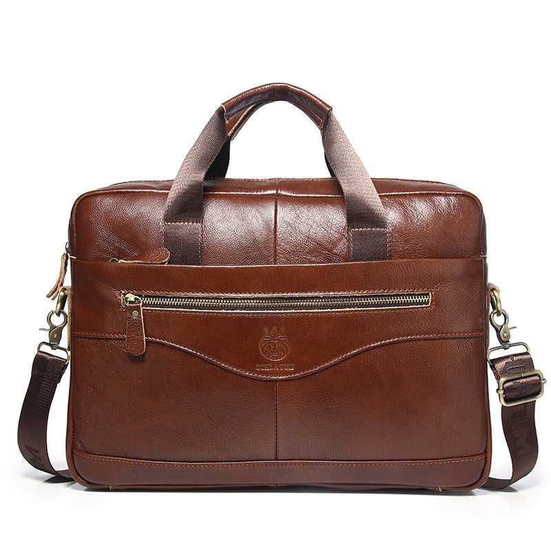 Men's Leather First Layer Cowhide Portfolio Computer Men's Briefcases