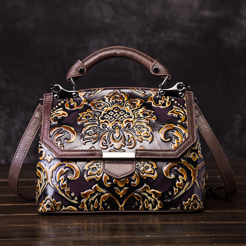 Women's Vintage Leather Portable Female National Style Handbags
