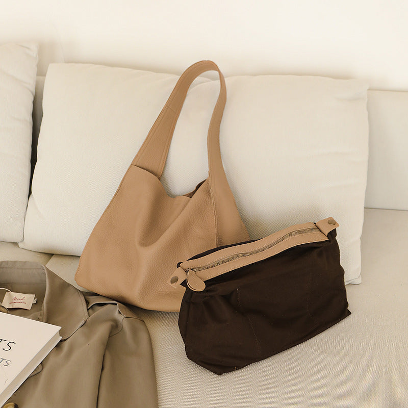 Women's Leather Idle Style Large Capacity Totes Tote Bags