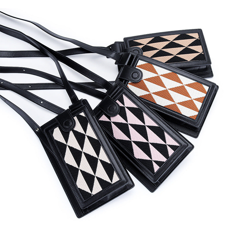 Women's Mobile Fashion Vertical Mini High Texture Phone Bags