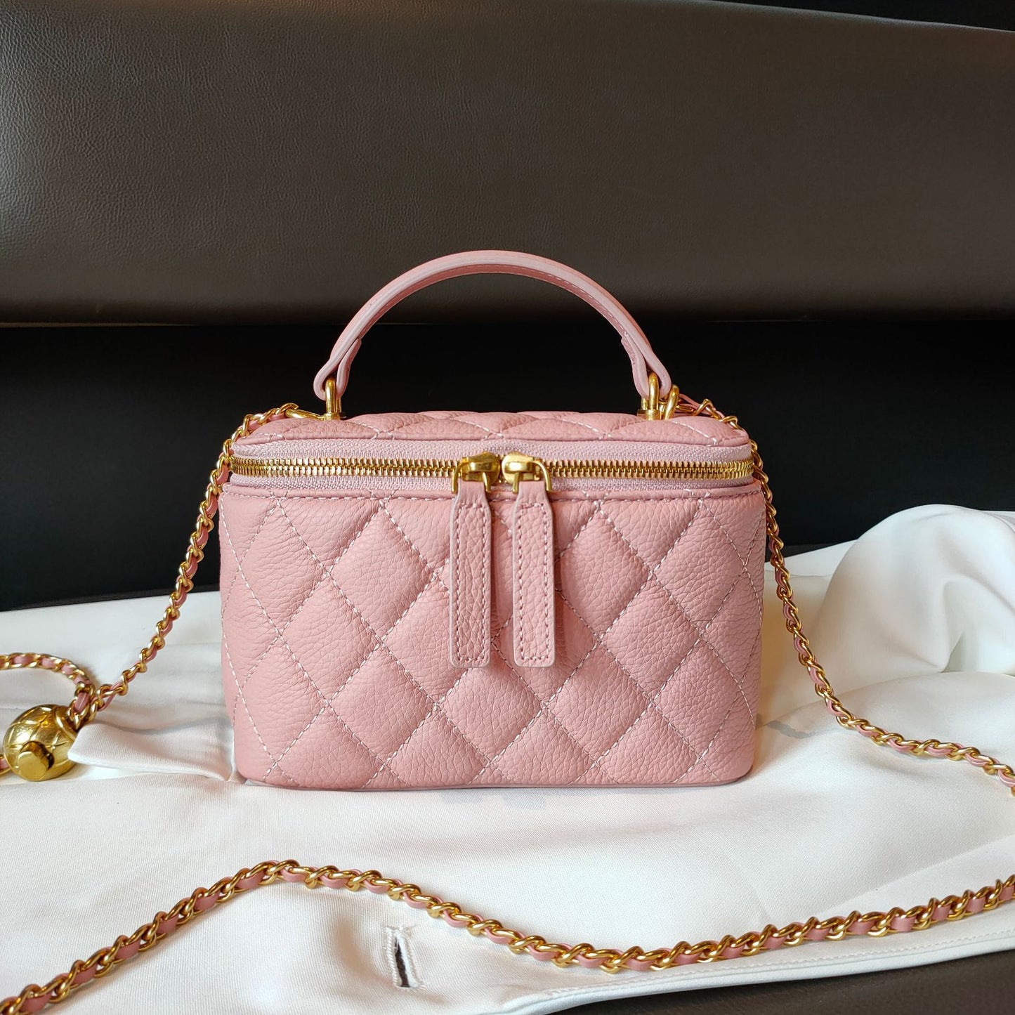 Women's & Men's Golden Balls Box Portable Top Layer Bags