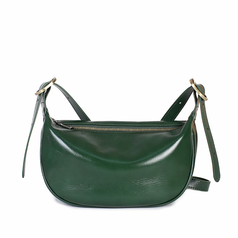 Women's Niche Cowhide Dumpling Vegetable Tanned Leather Shoulder Bags