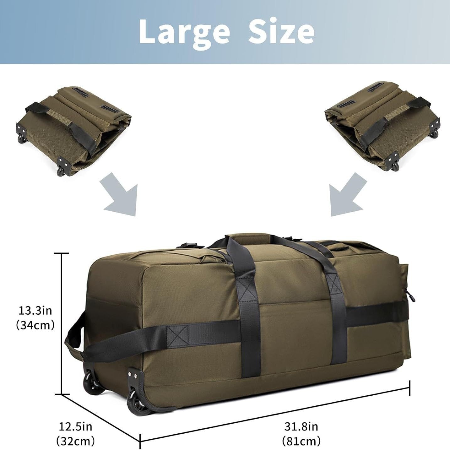 Oxford Cloth With Wheels Folding Moving Travel Bags