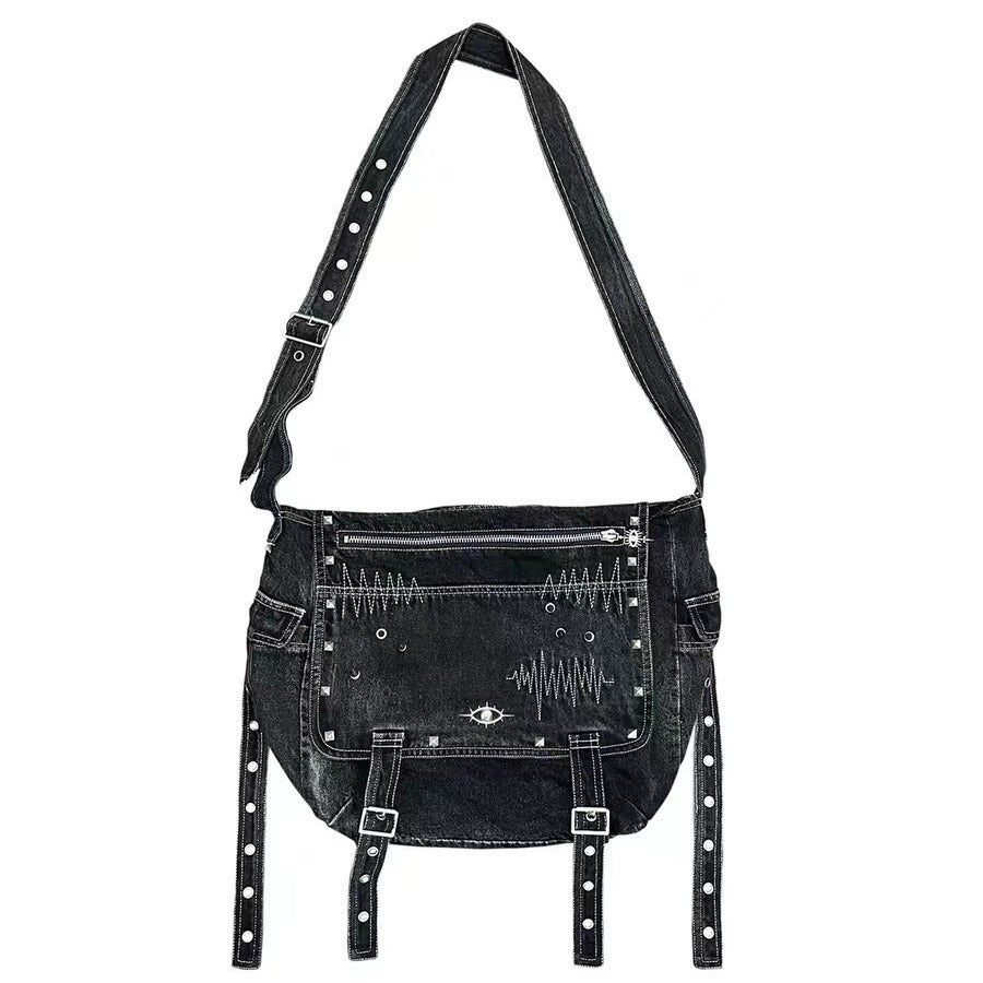 Retro Street Denim Canvas Large Capacity Shoulder Bags