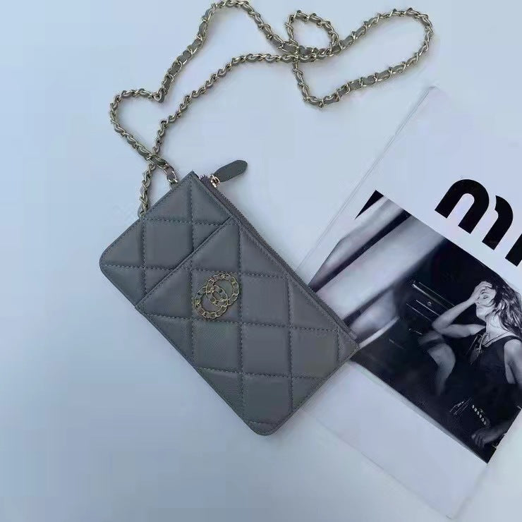 Women's Mobile Fashion Sheepskin Vertical Mini Phone Bags
