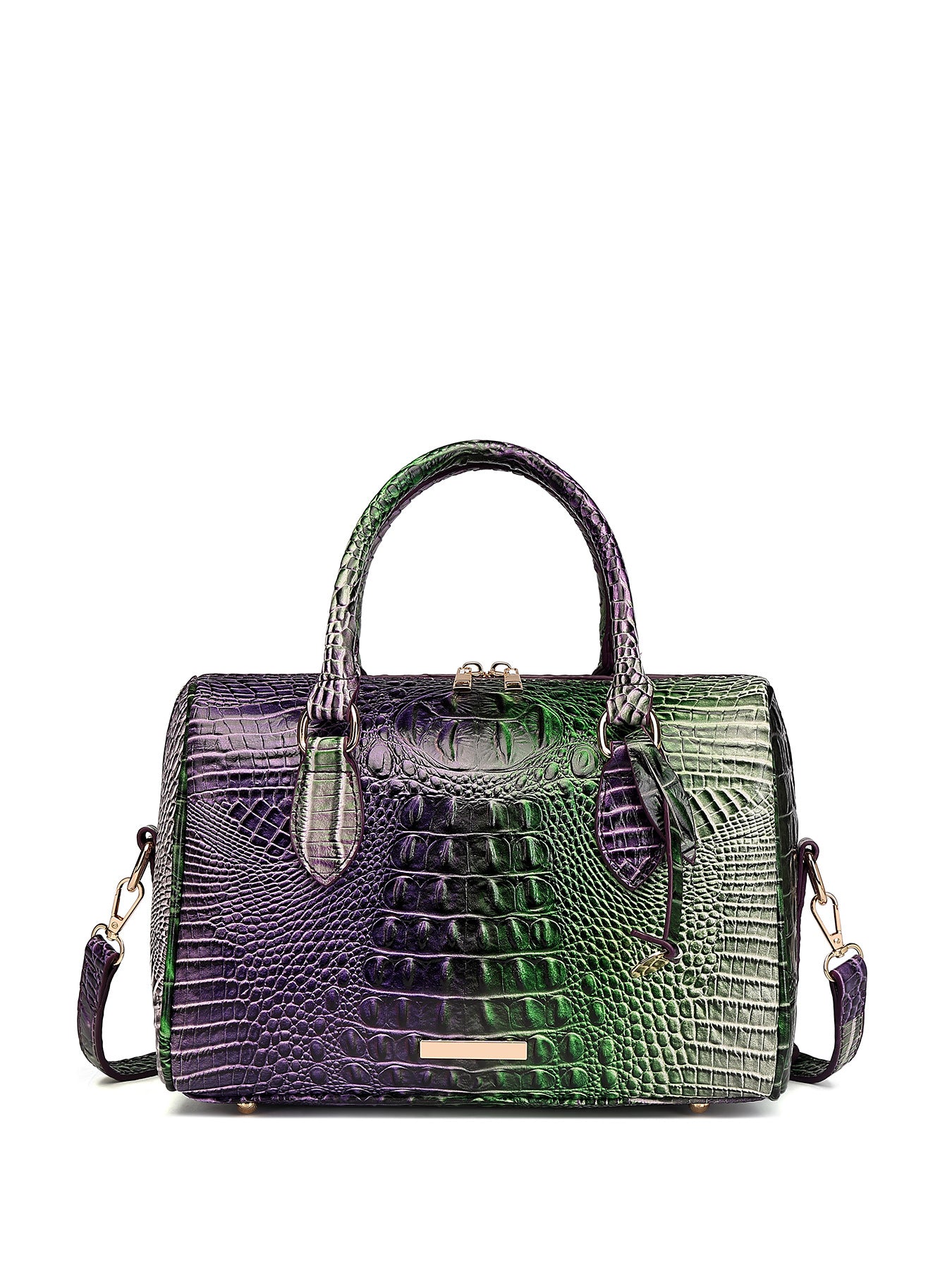 Women's Portable Underarm Vintage Brahmin Crocodile Pattern Handbags