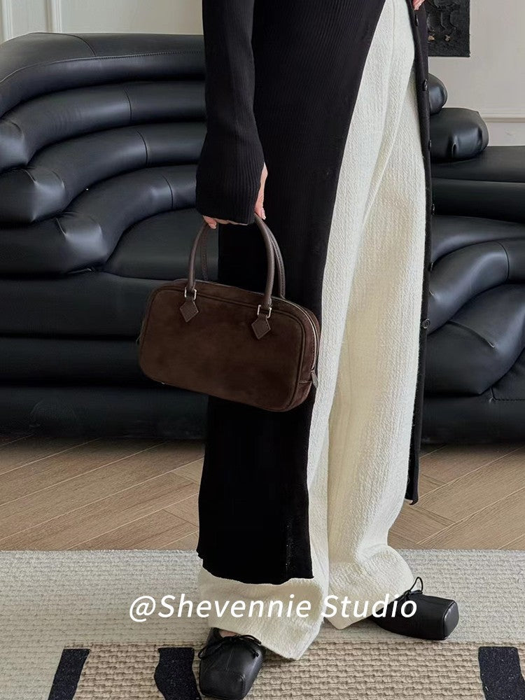 Women's Order Storage Genuine Leather Sheepskin Suede Small Square Bags
