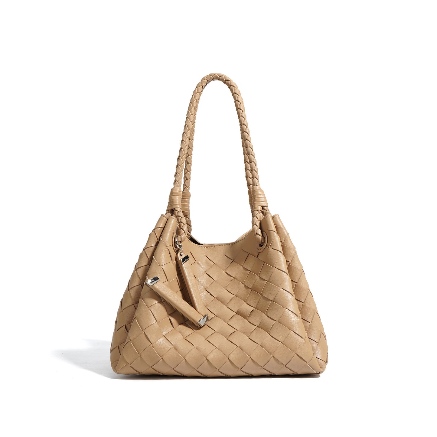 Women's Parachute Cowhide Woven Portable Vegetable Basket Bags