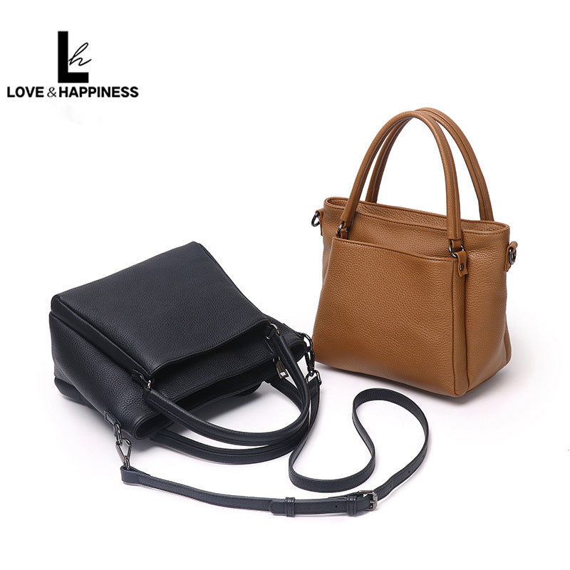 Retro First Layer Cowhide Classic Style Handbags