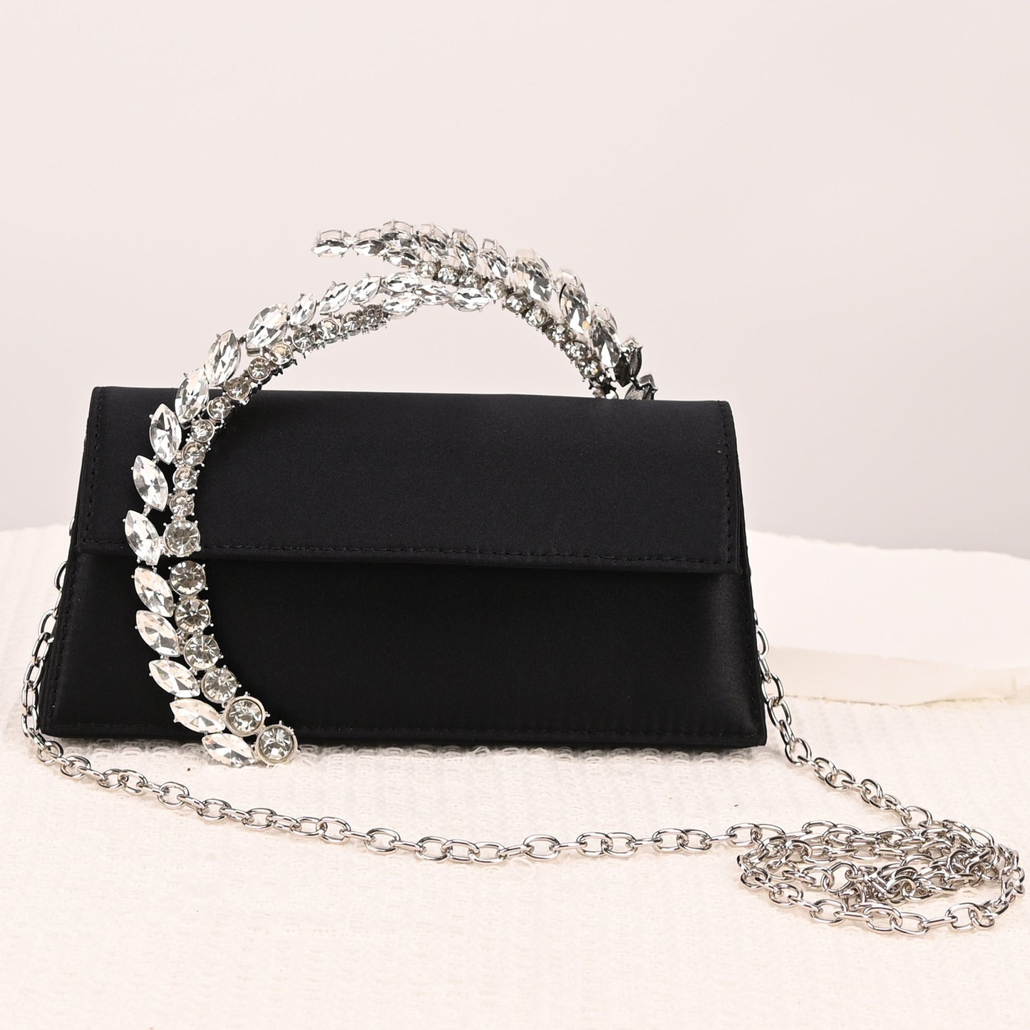 Women's Innovative Rhinestone Diamond Satin Dinner Small Square Bags