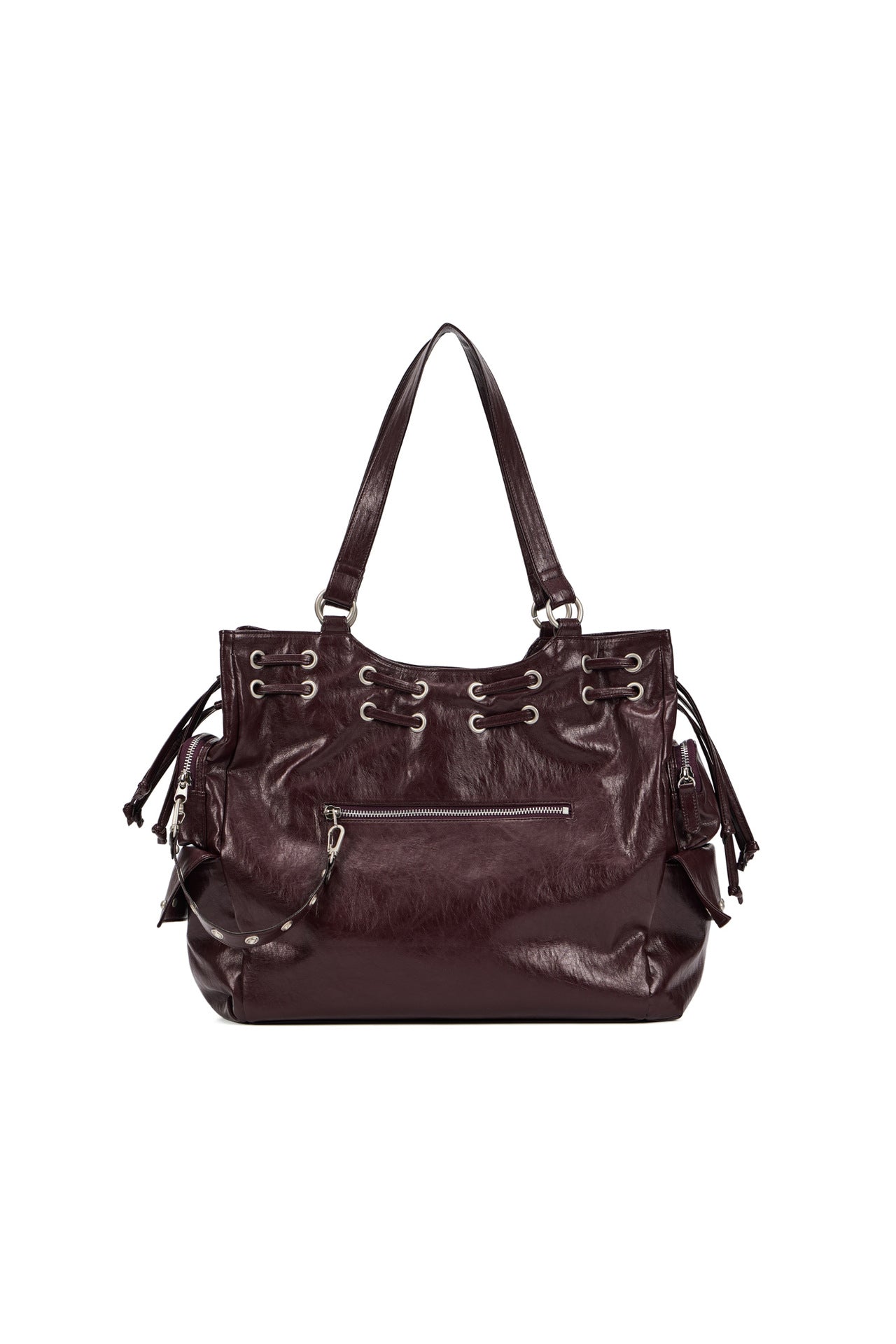 Women's Niche Motorcycle Large Drawstring Pocket Studded Tote Bags