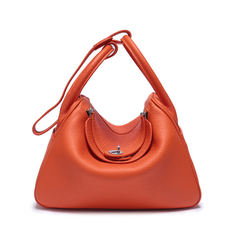 Women's Cowhide Mother Doctor Genuine Leather Portable Pillow Shoulder Bags