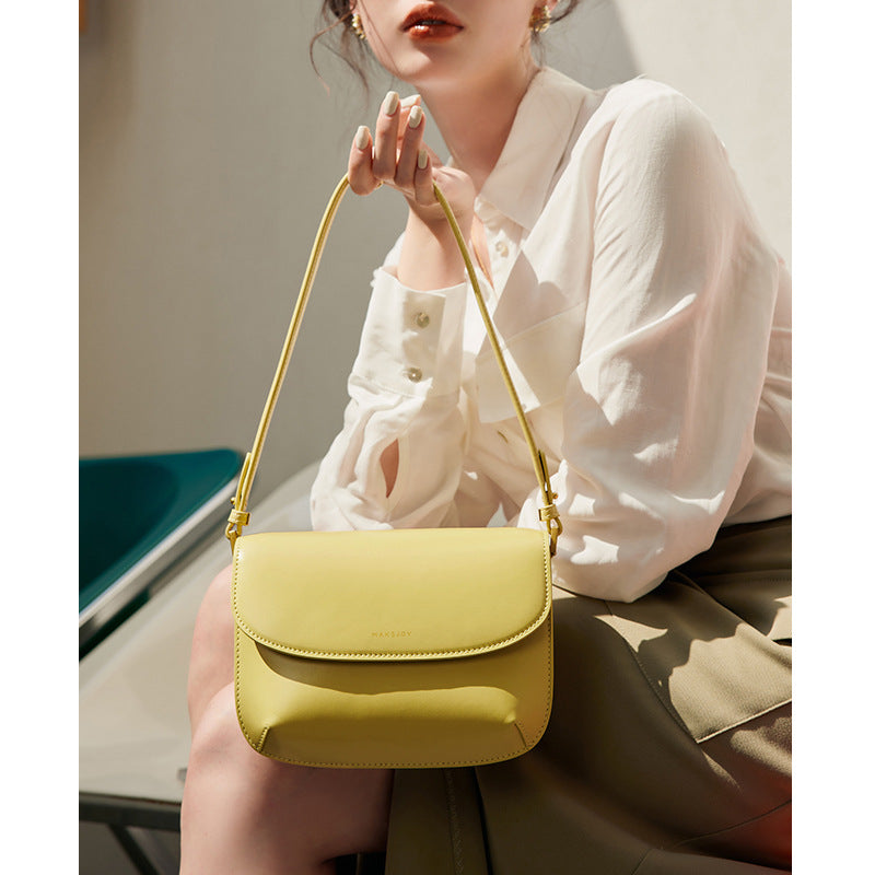 Women's High-grade Underarm Fashion Genuine Leather Niche Small Square Bags