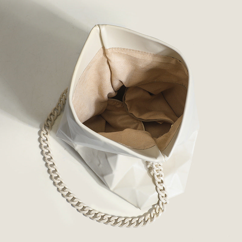 Women's Foldable Leisure Acrylic Chain Three-dimensional Diamond Tote Bags