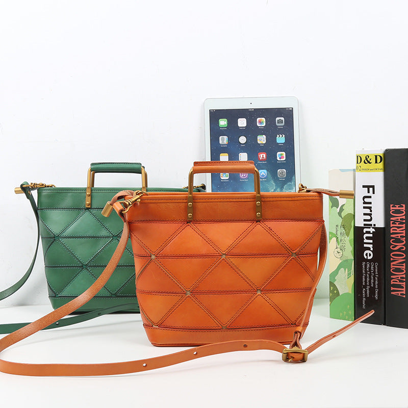 Women's Geometric Patchwork Retro Commuter Stitching Shoulder Bags